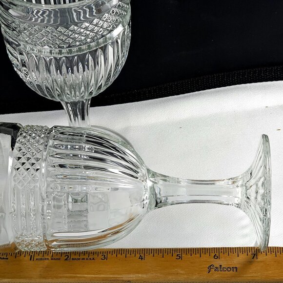 Libbey Glass Radiant Patterned Water Goblets 7" maximalism midcentury retro (2) - Picture 9 of 10
